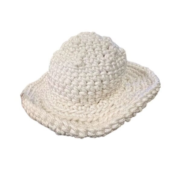 Flip Brim Bucket Style Hat White Rope HANDMADE Nautical‎ Coastal Boat Beach CUTE - Picture 4 of 9
